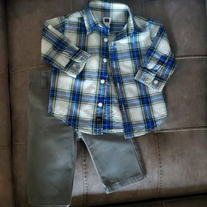 Janie and Jack baby boy gray outfit sz 3-6m